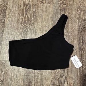 Windsor One-Shoulder Black Crop Top
